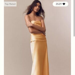 Chic Strapless Gold Evening Dress